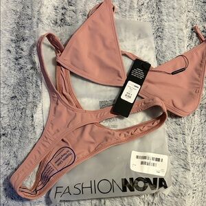 Fashion Nova Dusty Rose Bikini Set